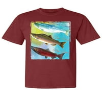 Divlji Bobby, Atlantic Chum Sakeye losos, riba, trio odjeća-obojeni izgled kratkih rukava, paradajz,