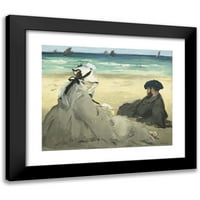 Édouard Manet Black Modern Framed Museum Art Print pod nazivom - na plaži