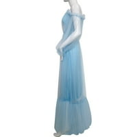 Yuehao haljine za žene ženske slatke čvrste boje dugih rukava u obliku rukavice modne gaze duge haljine