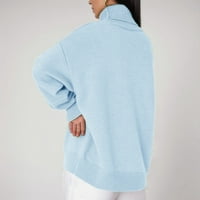 Pad džempera za žene grafički casual dugi rukav džemper visoki džemper sa visokim rukavima, lagani pulover