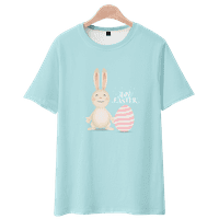 Uskršnji odrasli dječji casual kratki rukav Easter Bunny tiskana modna pop modna majica