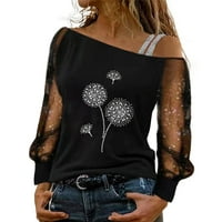 Luiyenes ženska modna košulja D Andelion tiskana mreža sa dugim rukavima Elegantne hladne majice