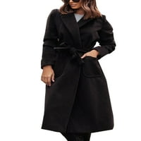Avamo dame odjeća okreću se ovratnik jaknu obični rov kaputi Business Warm Coat Casual Džepni kaput