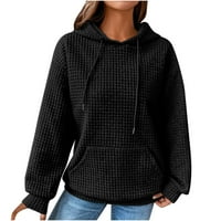 MlQIDK kapuljač kapuljača za žene, pulover pulover pulover Dukseri Basični duks sa džepovima Jesen s