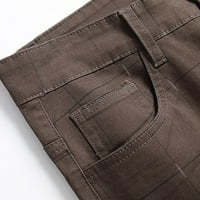 Pantalone sa pločama za muške modne rastezljene presvlake ležerne s ravnim prednjim ležerima Slim Fit