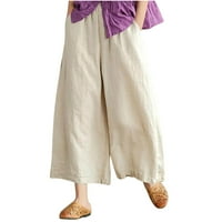 Gaecuw posteljine za žene Ljeto Palazzo hlače plus veličina opuštene fit duge hlače Lounge pantalone