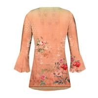 Cvjetni print Vintage Tees Ženski bluza Bluze Shurte rukava s rukavima Ruked vrhovi Ljetni pad padajućeg