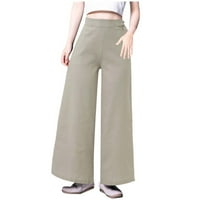 Ležerne pantalone za žene Žene Čvrsto posteljina pantalona pansion Casual Baggy elastična struka hlače