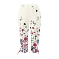 Bigersell trčanje za žene Žensko Ljeto Ležerne prilike, Cvjetne ispisane hlače Cvjetne printerane hlače