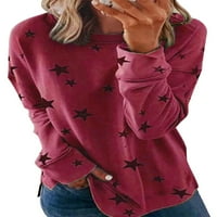 Vitmona ženska zvezda zvjezdice s dugim rukavima Ležerna majica s dugim rukavima