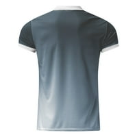 iopqo polo majice za muškarce mužjak ljetni casual gradijentni zatvarač zatvarač okrenite ovratnik bluza