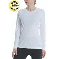 Ženska zaštita od sunca UPF 50+ UV SPF majica s dugim rukavima bijela, do veličine 2xl