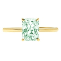1.0ct zračenje zelene simulirane dijamant 18k žuti zlatni godišnjica za angažman prsten veličine 7