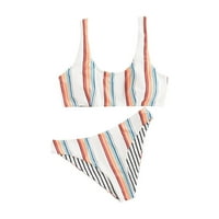 Leey-World kupaći kostim žena bikini ženski prugasti kupaći kostimi kupaći kostimi za plaža Tankenis set bijeli, l