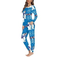 Odrasle pidžame Ženske božićne snježne dukseve s džepovima PJS labavi pričvršćivanje posade izrez za