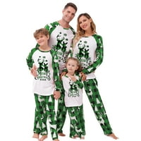 Porodica koja odgovara božićnim pidžamama Jeleno pismo Snowflake uzorak dugih rukava i pletene hlače
