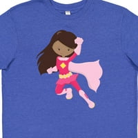 Inktastična afrička američka djevojka, superheroj djevojka, ružičasta majica za mlade