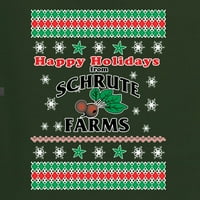 Divlji bobby sretni praznici schrute farmi ružni božićni muškarci grafički tenk, šumski zeleni, srednji