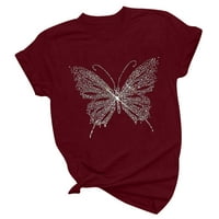 Ženski vrhovi grafički tees kratki rukav majica Butterfly košulja Bluza Summer Plus veličine vrhova