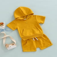 Bagilaanoe Toddler Baby Girls Ljeto odijelo Postavlja kratke rukavice s kratkim rukavima na vrhu elastične