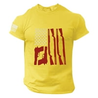 Muške majice Dan neovisnosti Zastava Flage Casual Soft i udobna matica od tiskane pamučne majice s vratom
