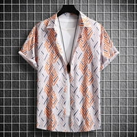 Havajski cvjetni majice za muškarce Ležerne prilike kratkih rukava dolje Grafički majica vrhovi labavo lagano mekano ugodno odmor za odmor Tees Shrit Orange XL
