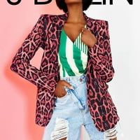 Ženske jakne za paket Ležerne leopard Ispiši jedno dugme Rever Slim odijelo TEMPERAMENT CARDIGAN CAPE