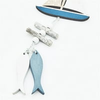 PJTEWAWE Desktop Ornament Ocean Series Style Wood Crafts Privjesak Kreativni poklon Ribljeg broda Kućni