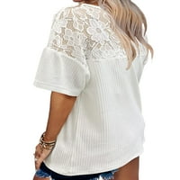 Abtel Ladies TEE majica kratkih rukava Plain majica Žene Casual Loungewear Pulover bijeli XL