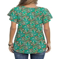 Ženske kaftane tucijske bluze košulje kratkih rukava tanka vrećica s majicom V-izrez Summer Beach Flowy