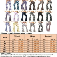 HAITE Women cvjetni print Polka Dot dno Stretch Leopard Tajice Vježba Visoko struk Tie Dye Yoga hlače