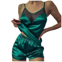 Frehsky pidžama za žene Žene -Lerie Sleep odjeća saten silska čipkaste večeri Pajamas postavio zeleno