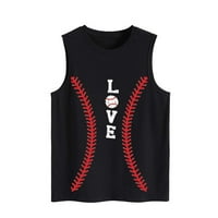 Stvari za žene za žene Dame Ljetni modni čvrsti boja Baseball Print uzorak bez rukava vrhunska majica