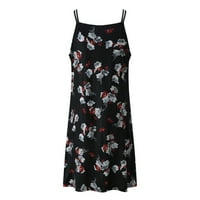 Mini haljine za žene Ležerne prilike letnje letnje majice Cvjetni print V-izrez Tunika bez rukava bez