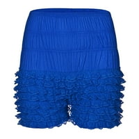 Žene Lolita Style SOLD čipke Shorts Multi sloj čipke Splice Bloomers Hlače hlače za žene plavo l