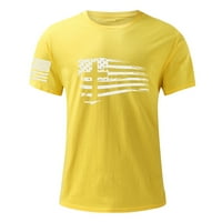 Muška majica Summer Neovisnosti Dan Modni Ležerni tiskani kratki rukav majica žuta l