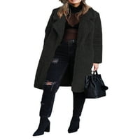 Ženski kaput revel fleece Fuzzy Fau Shearling patentni zatvarač toplo zimske prevelike jakne sa džepovima
