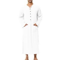 Muška pidžama punog boja dugih rukava haljina bez rukava za muškarce