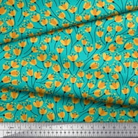 Soimoi Green Poly Georgette tkanina azijska ljiljana cvjetna tiskana tkanina od dvorišta široka