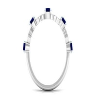 Jewels Rosec Womens CT Blue Sapphire i COLLOWL Gold pola vječnog prstena, plavi safirni fini prsten,