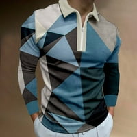 DTIDTPE polo majice za muškarce, muško jesenja geometrija T6RICE Okrenite majicu ovratniku majica muški