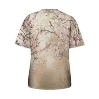 Aoochasliy ženske bluze kratki rukav ležerni ljetni gradijentno ulje slikanje okrugle vrat majica tunike