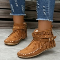 Colisha ženske čizme kopča kaiš ravne čizme tasselne čizme gležnja dame casual zimske cipele bočne zip