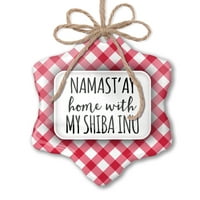 Božićni ukrast'ay dom sa mojom Shiba Inom jednostavnim izrekama Crveni plairani neonblon