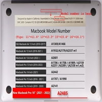 Kaishek Samo za MacBook Pro S Case - Model otpuštanja A M1, plastični poklopac tvrdog kućišta + crna
