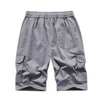 Muškarci Muškarci Ležerne prilike Pure Boja Na otvorenom Pocket plaža Radna pantalona za hlače za teretna kratke hlače Siva 4
