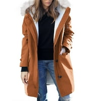 CLLIOS Žene sa kapuljačom sa kapuljačom čvrstog i dugoročnog labavog kaputa s dugim rukavima