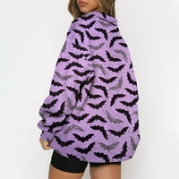 Trendy Hoodie ženski prevelicirani polu zatvaračkim četvrtima Zip pulover postolja tunika dugih rukava