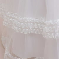 Vedolay mini haljina kape cvjetna cvjetna čipka sjaja biserna za odmor cvjetna djevojka haljina, bijela