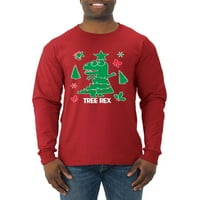 Božić Tree Tree ružan božićni džemper muški majica s dugim rukavima, Heather Grey, mali